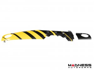 FIAT 500 Custom Dashboard - Carbon Fiber - Yellow Stripes - RHD